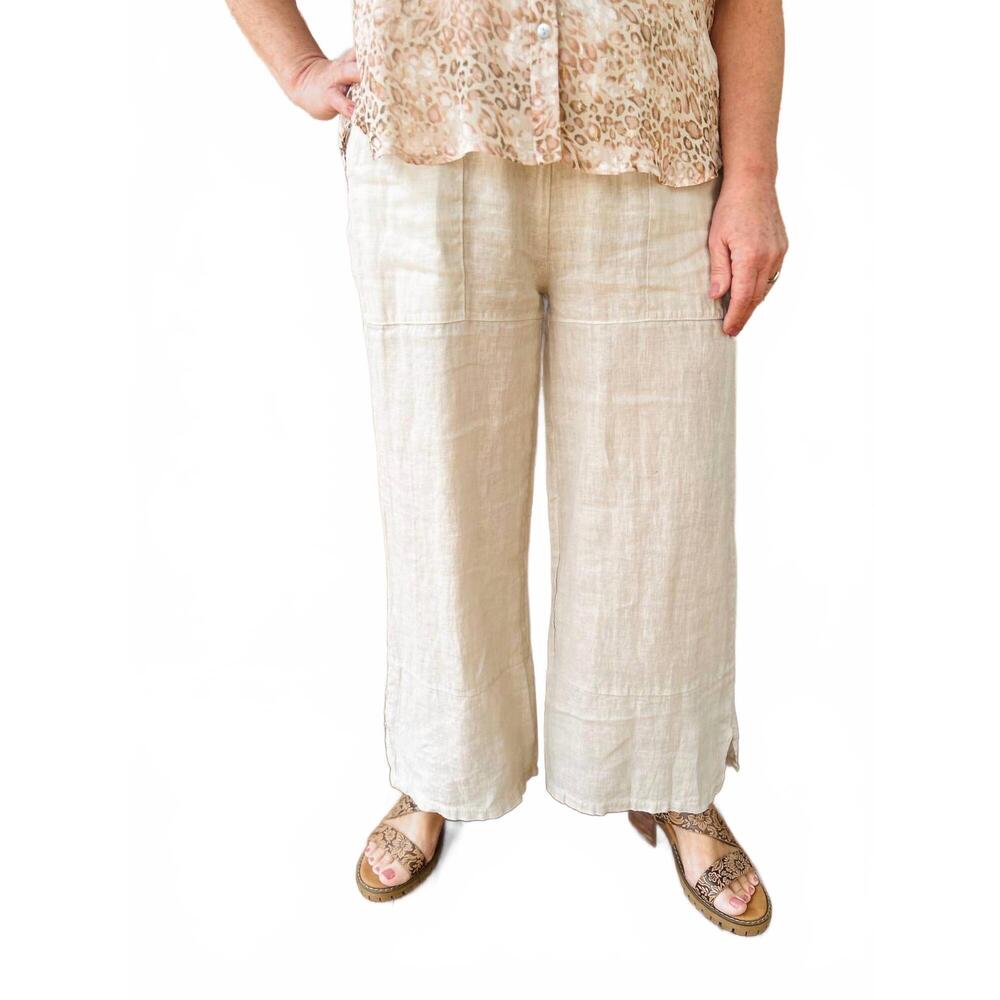 NEW ASTRID woven crop pant in beige
